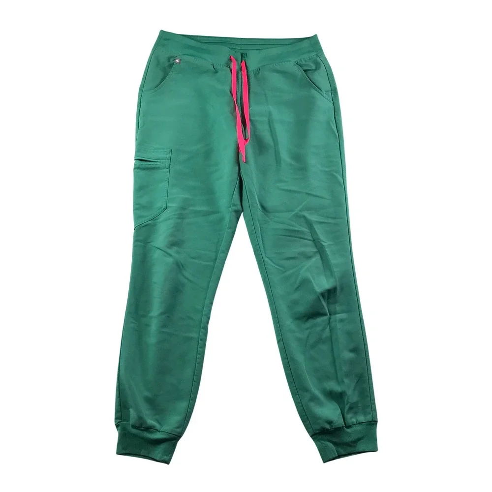 FIGS Technical Collection Teal Green Jogger Scrub Pants Pink Drawstring Mens M
